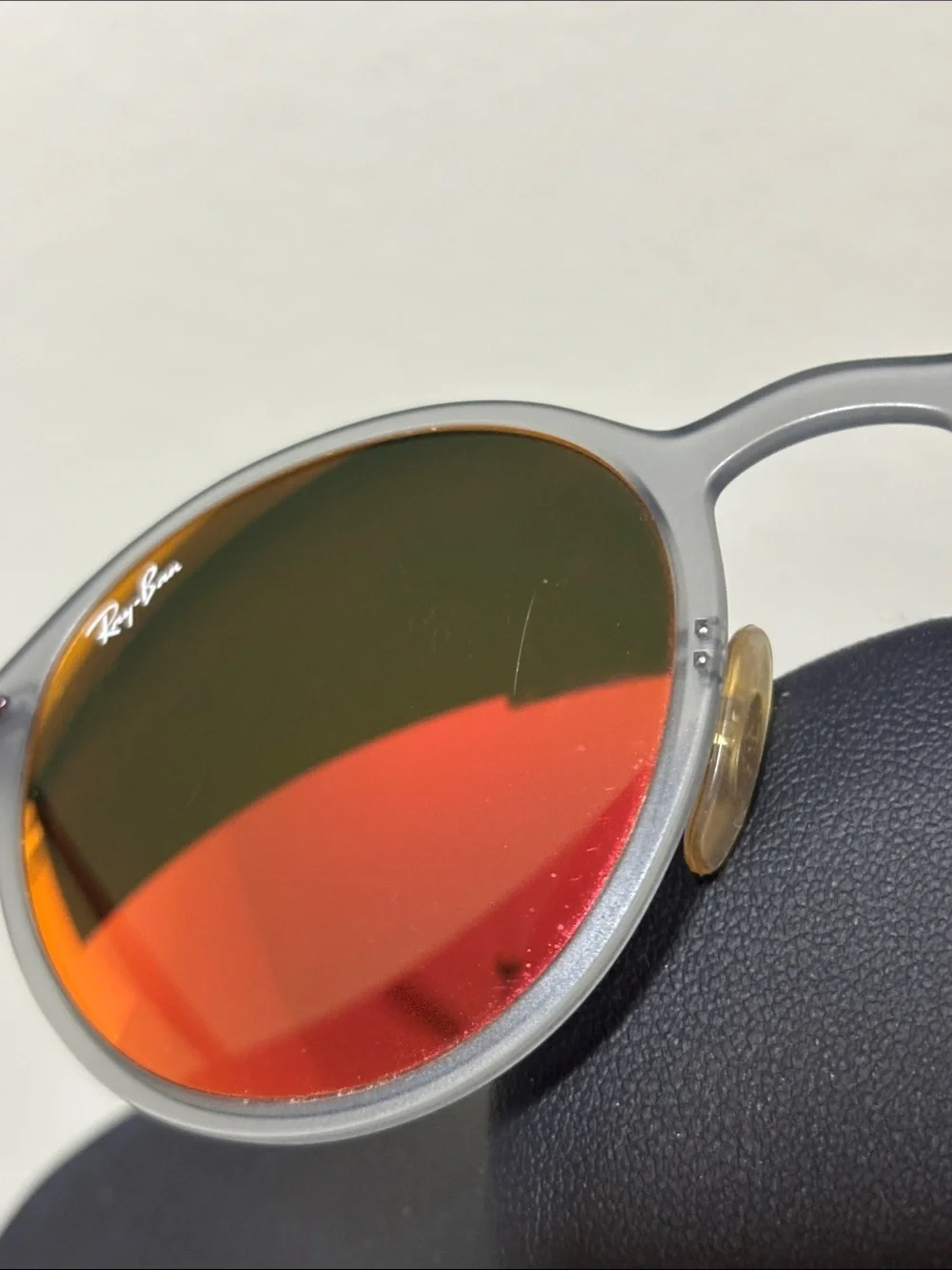 Rayban RB4224 650/6Q Tech-Lightray Round Matte Transparent Grey w/ Red Mirror
